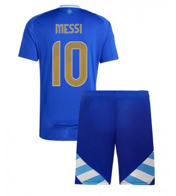 Argentina Lionel Messi #10 Replika Babytøj Udebanesæt Børn Copa America 2024 Kortærmet (+ Korte bukser)